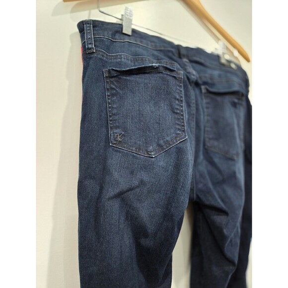 Dark Blue Skinny Jeans with Red Side Stripe Detail - Picture 8 of 8